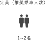 ラグジュアリーセダン（レクサス）の定員（推奨乗車人数）は1～2名です。